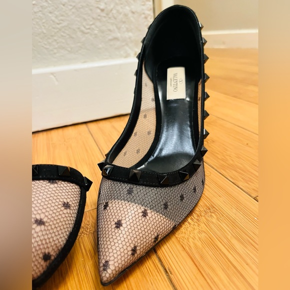 New Valentino Rock Stud Mesh Heels - Picture 9 of 10